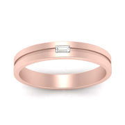 Mens East West Baguette Engagement Ring